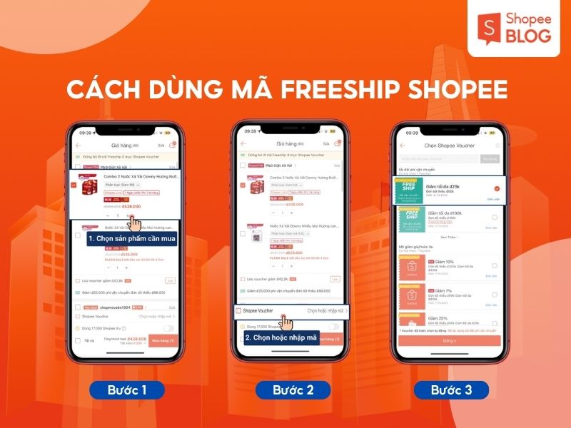 Cách sử dụng mã miễn phí vận chuyển Shopee