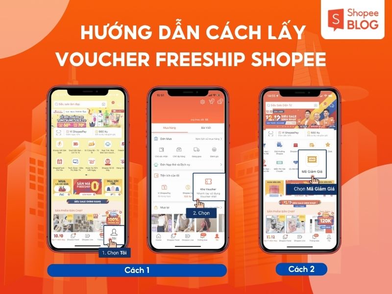 Cách lấy mã miễn phí vận chuyển Shopee
