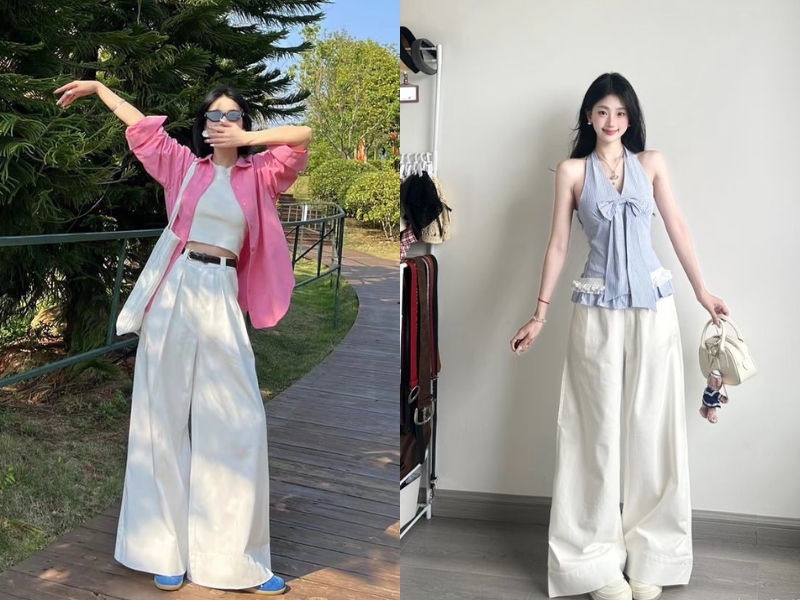 Phối đồ với quần ống rộng