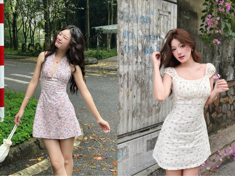 Váy hoa nhí dáng ngắn