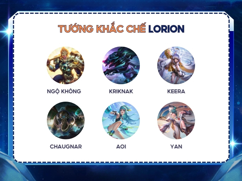 Tướng nào khắc chế Lorion?