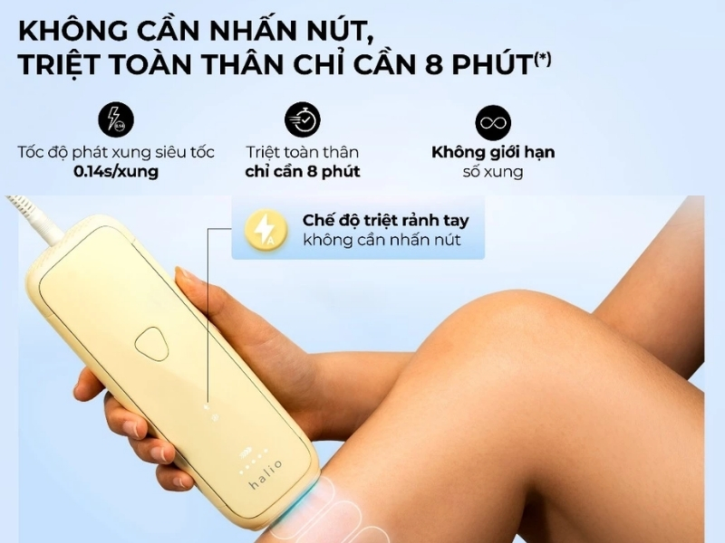 Tốc độ phát xung máy triệt lông Halio SilkGlow IPL