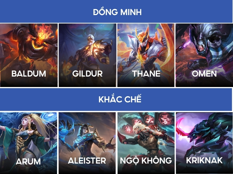 tướng đồng minh và khắc chế