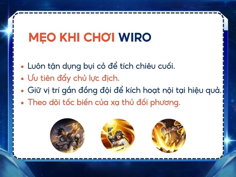 cách chơi wiro mẹo hay