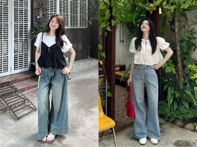 phối đồ với quần jean