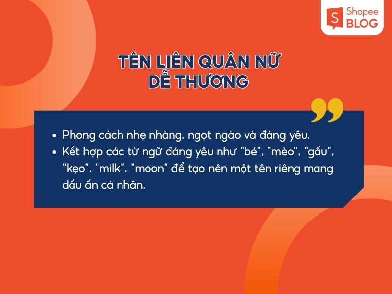 Tên Liên Quân dễ thương cho nữ phong cách cute đáng yêu 