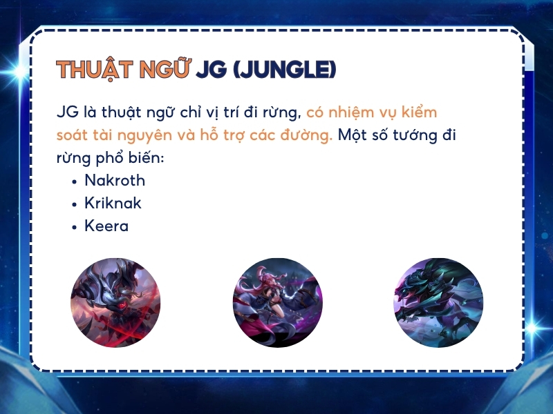 Thuật ngữ JG (Jungle) trong Liên Quân.