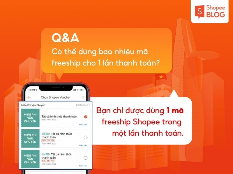 Trả lời câu hỏi về mã freeship Shopee
