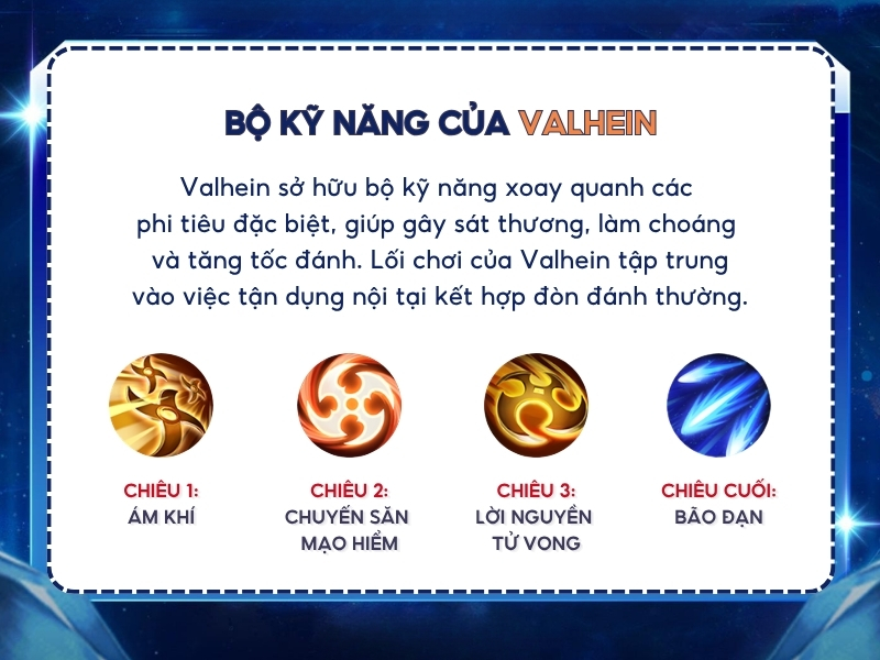 Bộ kỹ năng của Valhein.
