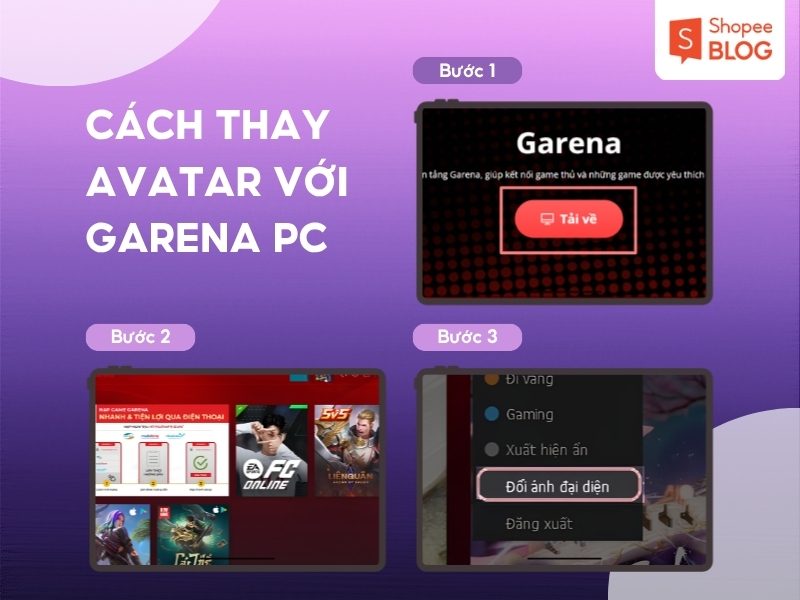Cách đổi avatar Liên Quân trên máy tính bằng GarenaPC