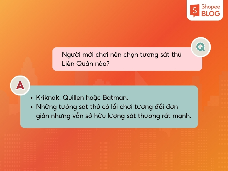 Những tướng dễ chơi cho người mới 