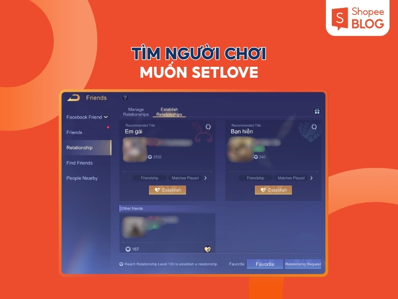 TÌm người chơi bạn muốn setlove
