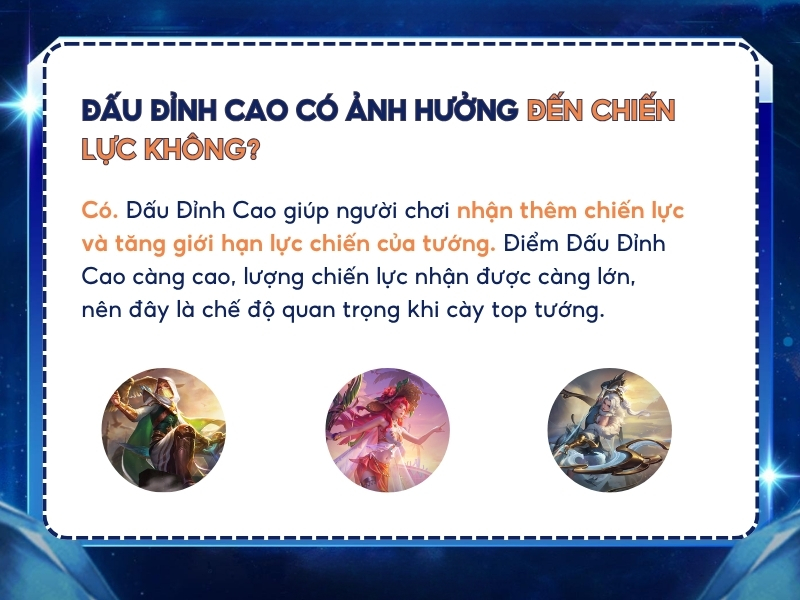 Đấu Đỉnh Cao có ảnh hưởng đến chiến lực không?