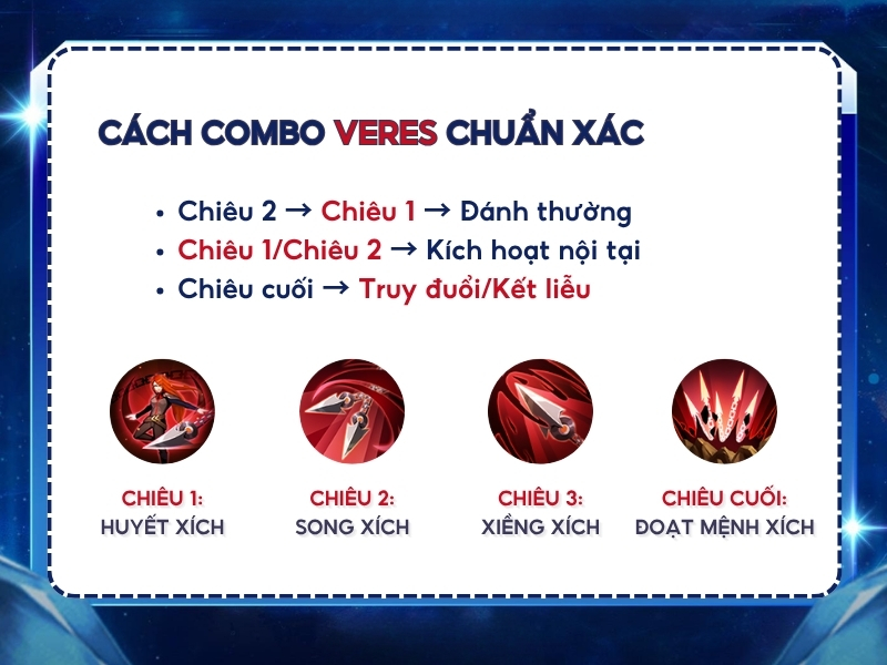 Cách combo Veres chuẩn xác.