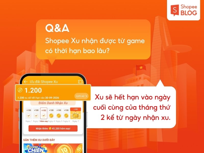 Thời hạn sử dụng Xu Shopee