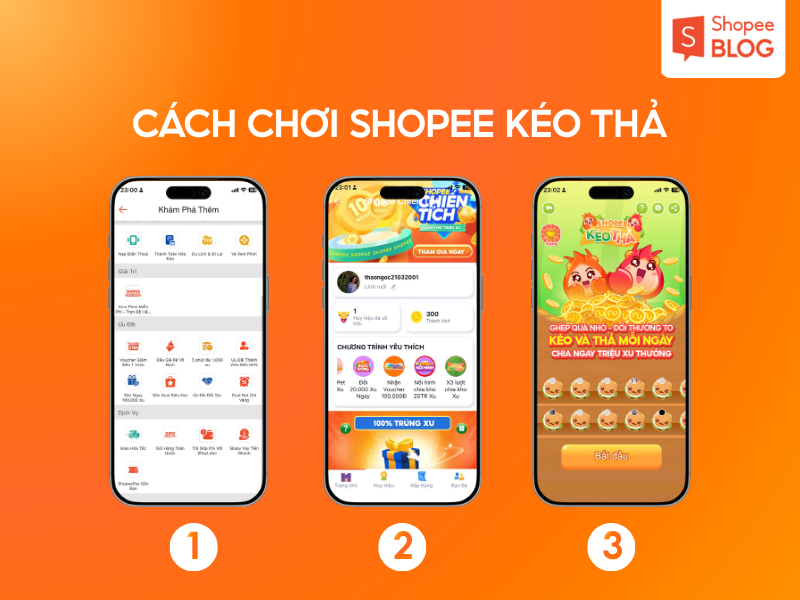 Cách chơi Shopee kéo thả