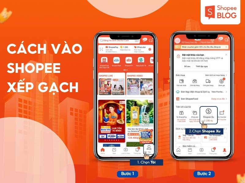 Cách truy cập vào Shopee Xếp Gạch