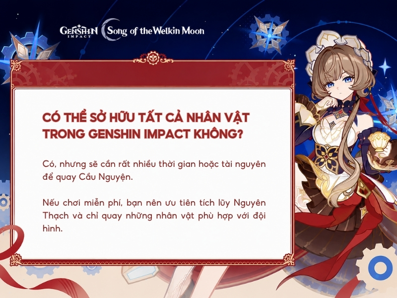 Có thể sở hữu tất cả nhân vật trong Genshin Impact không?
