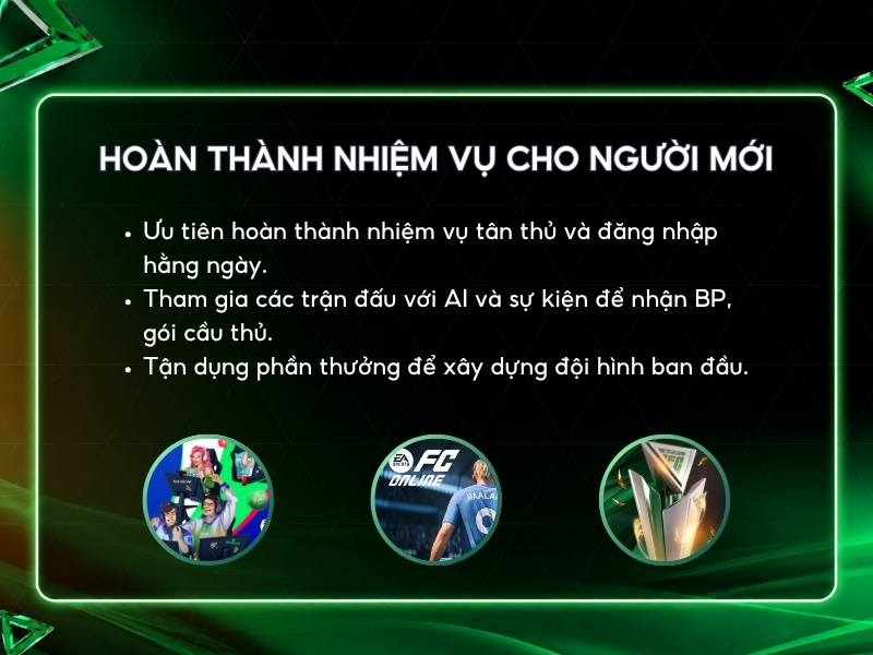 Hoàn thành nhiệm vụ dành cho người mới.