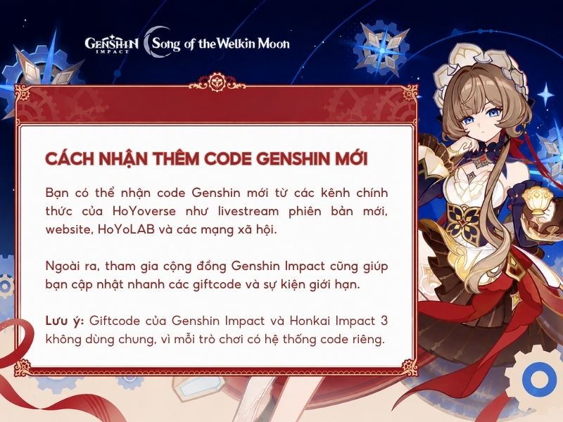 Cách nhận thêm code Genshin mới.