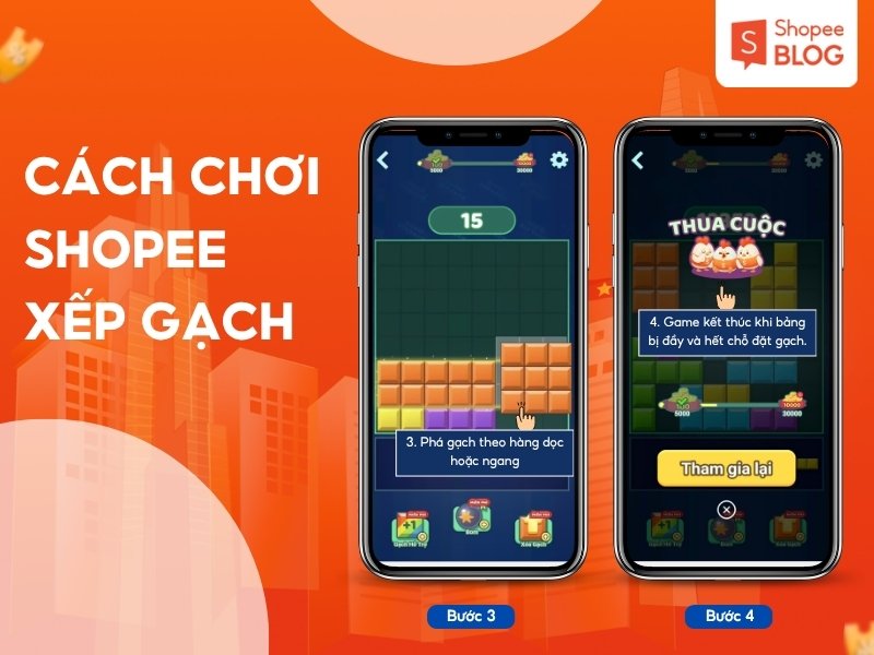 Hướng dẫn cách chơi Shopee Xếp Gạch