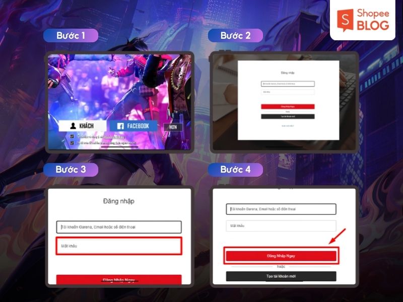 Cách đăng nhập Free Fire bằng mật khẩu