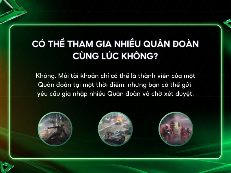 Có thể tham gia nhiều Quân đoàn cùng lúc không?