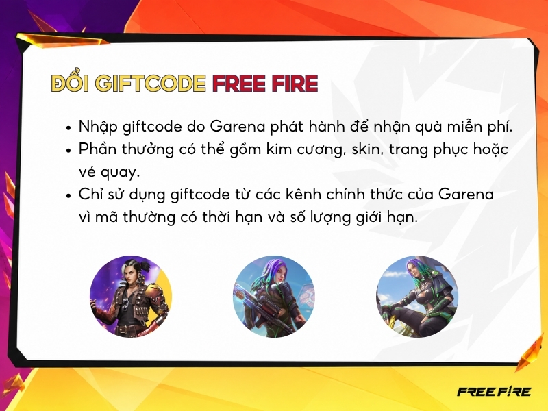 Đổi giftcode Free Fire. 