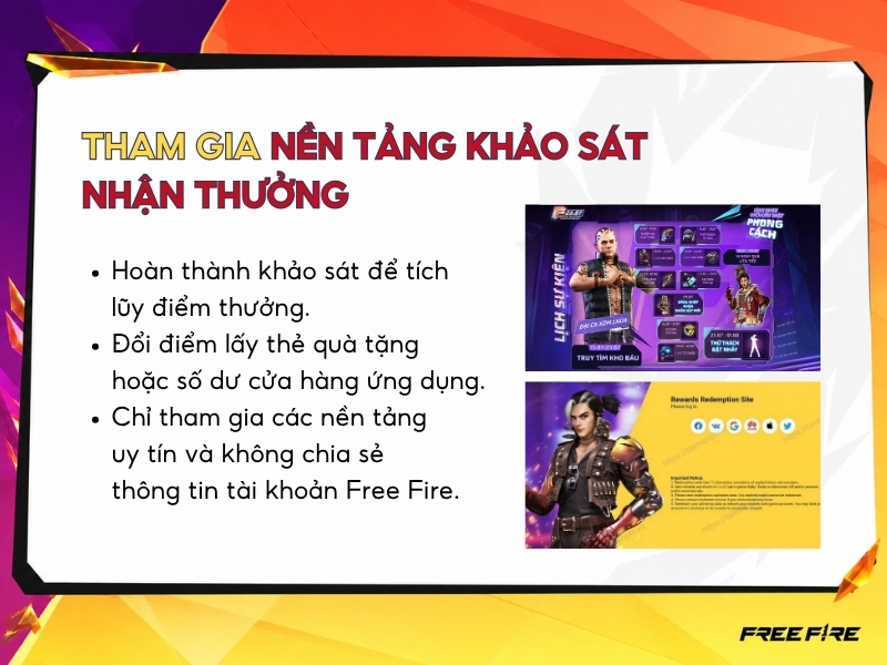 Tham gia các nền tảng khảo sát nhận thưởng.