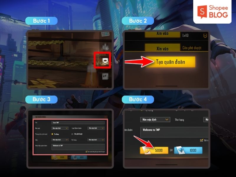 Cách tạo tên quân đoàn Free Fire ngầu