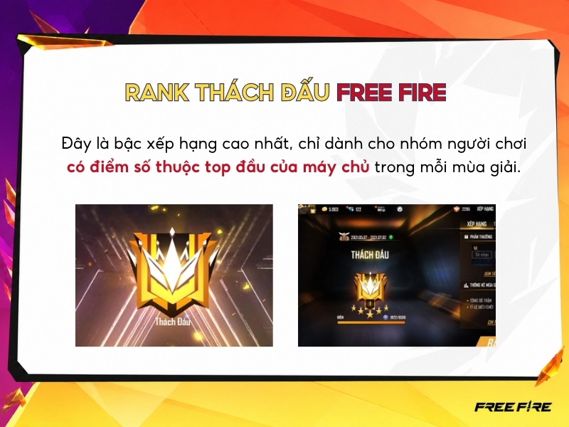 Rank Thách Đấu trong Free Fire.