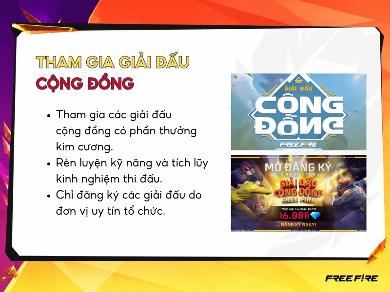 Tham gia giải đấu cộng đồng.
