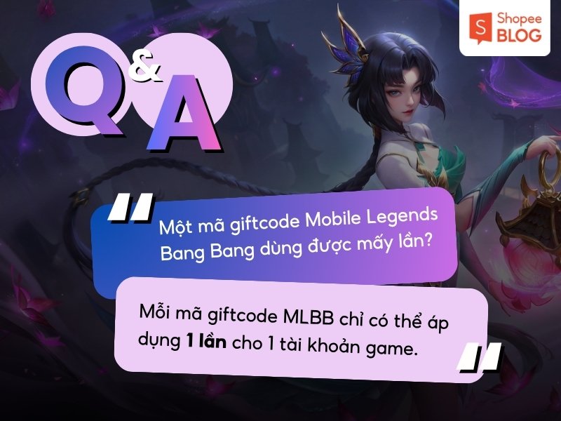 Số lần dùng code Mobile Legends Bang Bang