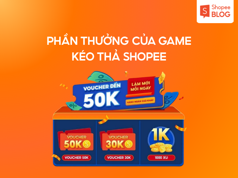 Phần thưởng của game kéo thả Shopee