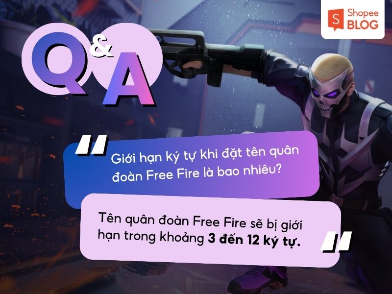 Giới hạn ký tự tên quân đoàn Free Fire