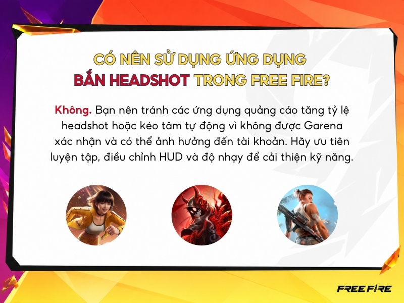 Có nên sử dụng ứng dụng bắn headshot trong Free Fire?