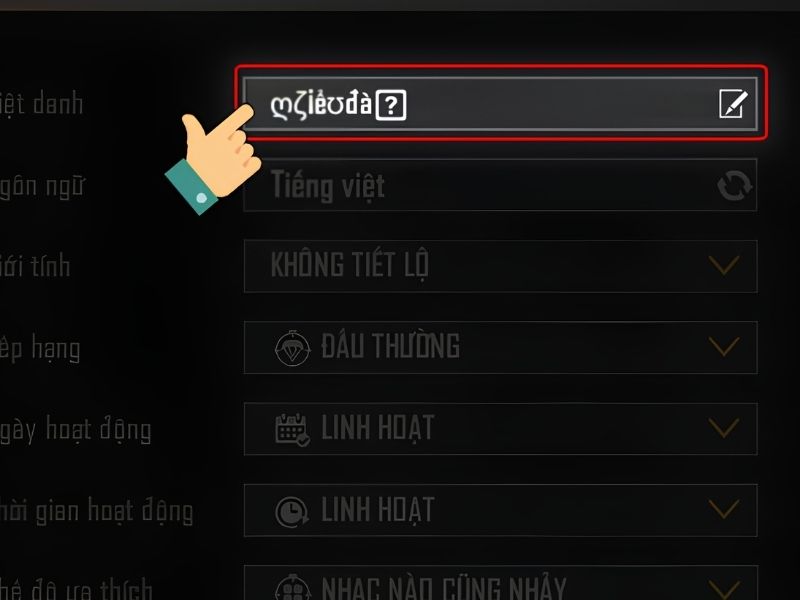 Tên Free Fire bị lỗi ô vuông