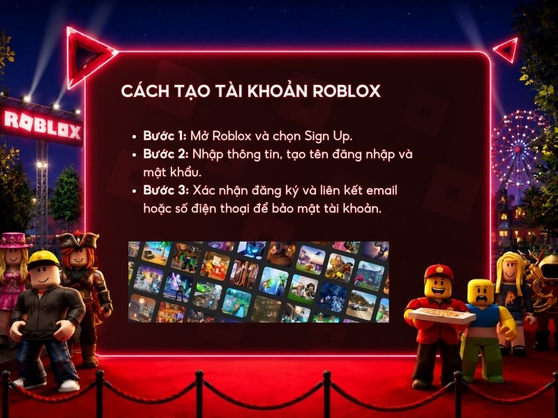 Cách tạo tài khoản Roblox. 