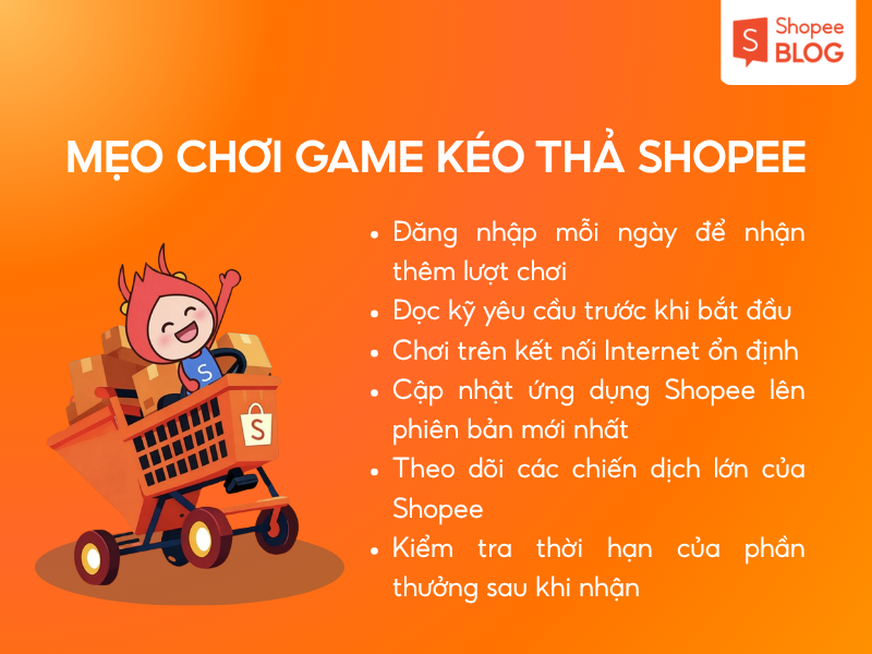 Mẹo chơi game kéo thả Shopee