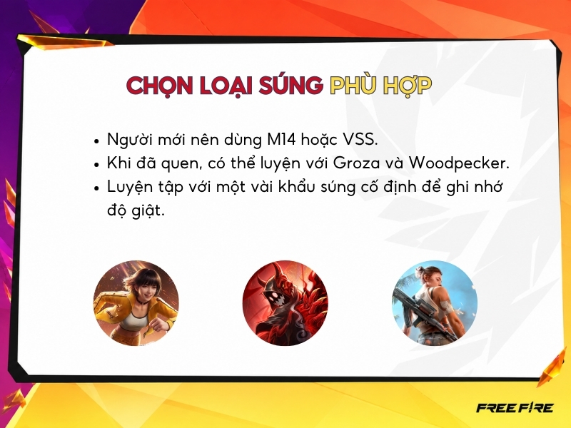 Chọn loại súng phù hợp để bắn headshot trong Free Fire.