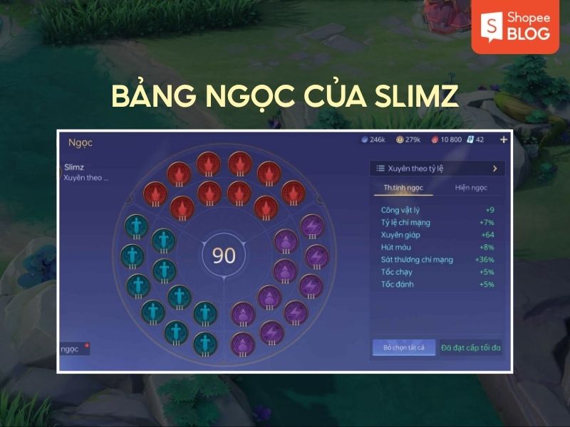 bảng ngọc slimz
