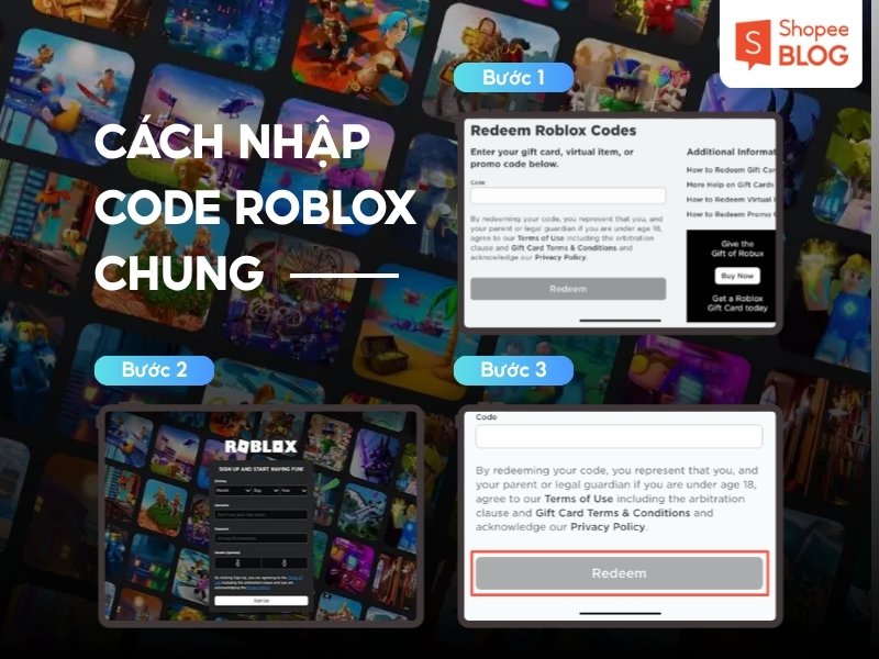 Cách nhập code Roblox chung Promo Code