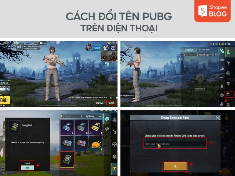 Cách đổi tên pubg mobile trên điện thoại