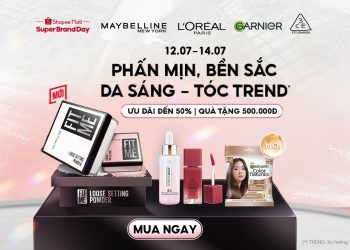 L’Oréal Paris, Maybelline, 3CE, Garnier siêu sale thương hiệu tháng 7