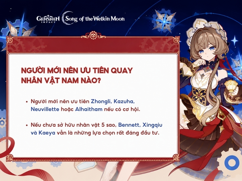 Người mới nên ưu tiên quay nhân vật nam nào
