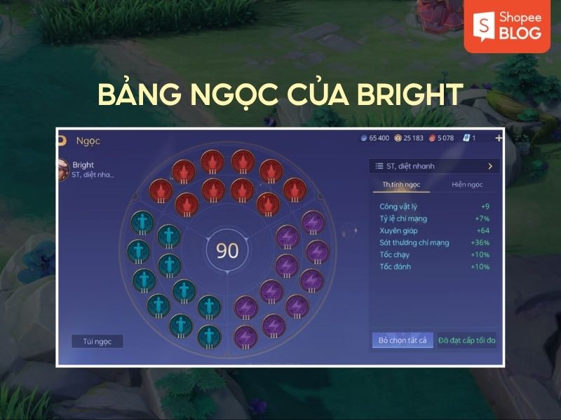 bảng ngọc bright liên quân