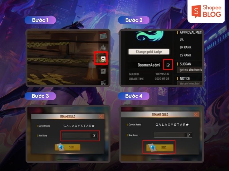 Cách đổi tên quân đoàn Free Fire
