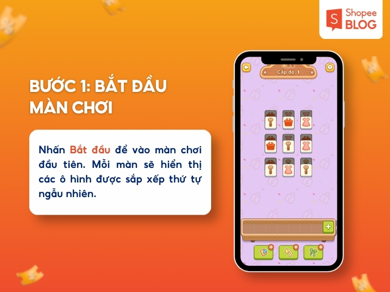 Bắt đầu màn chơi Shopee Nối Hình.