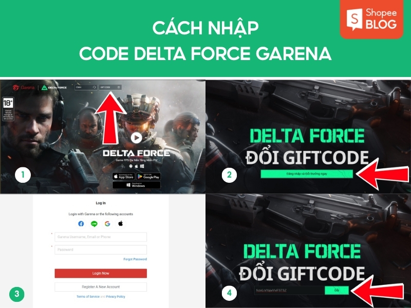 nhập code Delta Force Garena