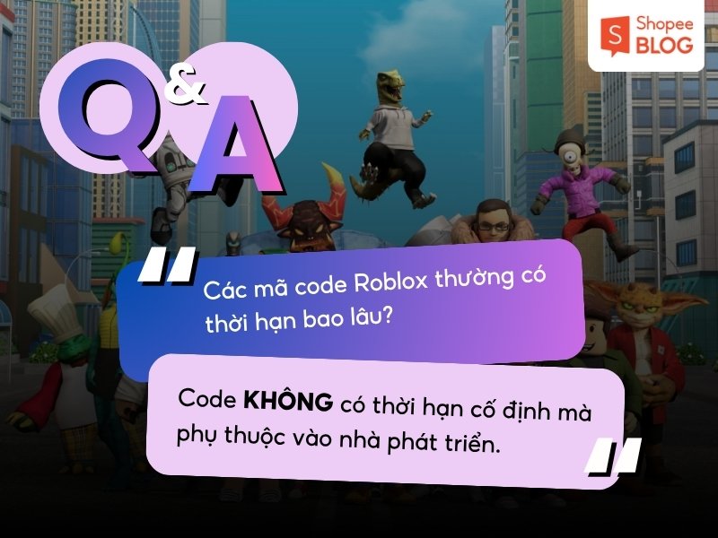Thời hạn của code Roblox